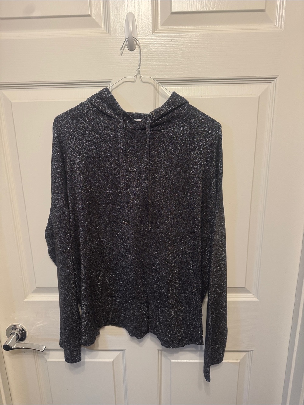 Tommy Hilfiger Sparkle Knit Hooded Sweater - Black